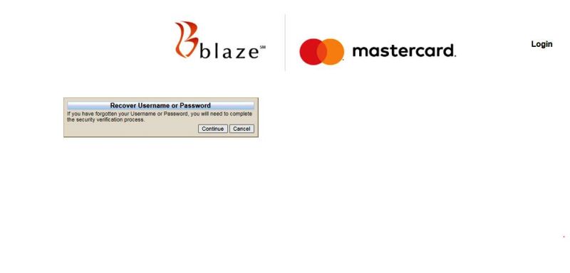 blaze credit card forgot password